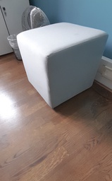 [#B11-63] Light grey fabric pouffe seat