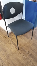 [#B12-68] Black plastic meeting chair 