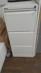[#D10-73] 3 Drawer white metal filing cabinet