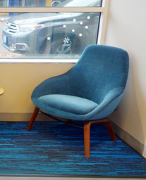 [#B12-4] Blue lounge chair
