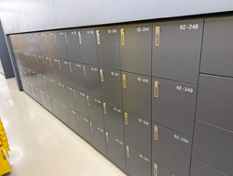 [#D0-1239] Lockers. Gray metal w/4 doors