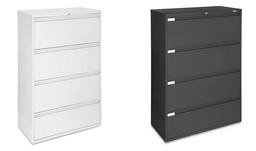 [#D10-20] 4 Drawer white/black File cabinet