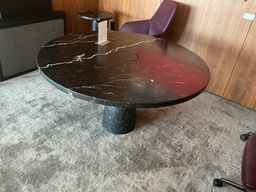 [#C5-28] Round black marble table with tulip base 