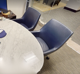 [#B5-5] Blue mobile conference chair