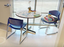 [#B4-7] Blue cafe chair