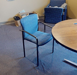 [#B8-2] Blue patterned guest chair