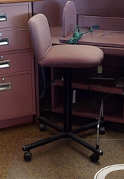 [#B12-6] Pink teller task chair no arms