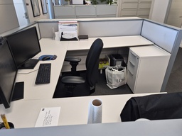 [#A2-1] 8' x 8' Wood, Metal, Fabric Mid Workstation