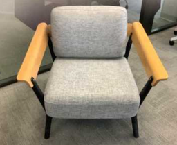 [#B6-15] Sofa (Single Seater)
Fabric fabric upholstery
Wooden armrests
Black frame &amp; 4-legs base