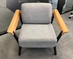 [#B6-15] Sofa (Single Seater)
Fabric fabric upholstery
Wooden armrests
Black frame &amp; 4-legs base
