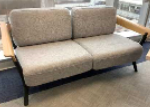 [#B6-17] Sofa (2-Seater)
Grey fabric upholstery
Wooden armrests
Black frame &amp; 4-legs base