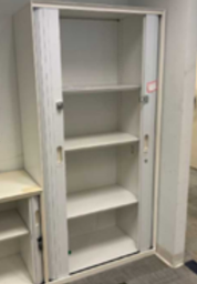 [#D21-26] Tall Roller Shutter Door Cabinet
Adjustable shelves x3
White steel finish