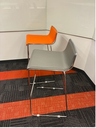 [#B1-6] AC Forster High Chair
Orange vinyl upholstery
Metal wired frame