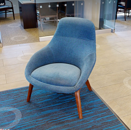 [#B12-4] Blue lounge chair
