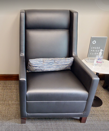 [#B12-4] Tall-back black lounge chair
