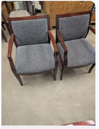[#B9] Dark blue and brown guest chair