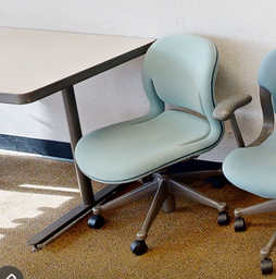 [#B12-11] Blue conference chair no arms 
