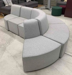 [#B7-pic_067] Curved grey sectional