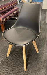 [#B8-pic_106] Black cushioned plastic chair
