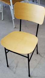 [#B4-12] Wood &amp; Black Dining Chair