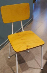 [#B4-15] Wood &amp; White Dining Chair