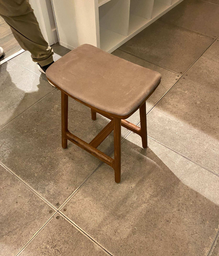 [#B1-43] Grey Leather Stool
