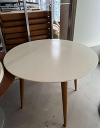 [#C3-45] White top with natural wood leg