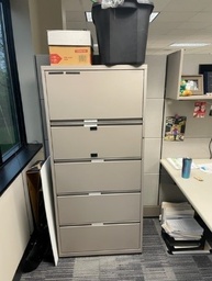 [#D12-49] Tan 5 Drawer Filing