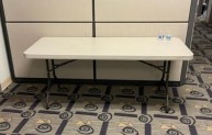 [#C8-151] White Folding Table