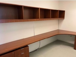 [#E8-5] Medium Office Suite Custom Wood with Wall Hung Overheads