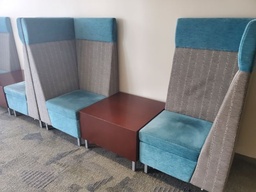 [#B12-262] Blue Highback Corner Chair