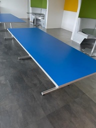 [#C7-17] Conference/Cafe Table - Blue, 8x3