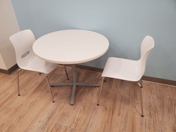 [#C9-346] White Round Table