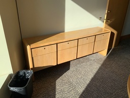 [#D5-57] Comtemporary Conference Credena, 22x72, 4 Box Drawers, 4 File Drawers, Lt Oak 22x72