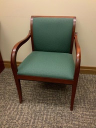 [#B8-35] Guest Chair, Wood, Upholstered Seat and Back, with Arms