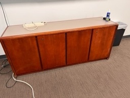 [#D5-113] Floor Credenza Brown w/ White Top