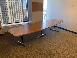 [#C7-104] Conference Table, 60x120, 1 Pc Top, T-Legs, Cherry Veneer Edge