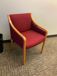 [#B8-98] Guest Chair, Wood, Upholstered Seat and Back, with Arms