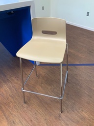 [#B2-47]  Chair, Breakroomn, Café Stool, Low Back, Poly Shell, Chrome Frame, without Arms