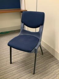 [#B4-53] Stack Chair, Grey Poly Shell, Padded Seat, Black Legs