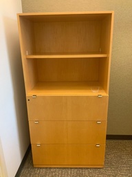 [#D6-142] Executive Wood Veneer 3 - Drawer Lateral File w/ Top Shelves, 30"W x 20"D x 65"H