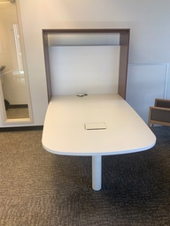 [#C7-73] Herman Miller Canvas Group, Conference Huddle Table, Trapezoid, 36x78x48 w/ Conference Video Shell