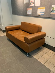 [#B6-65] Tan - Leather - Over-sized Couch