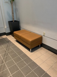 [#B11-66] Large Leather Ottoman
