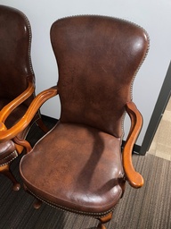 [#B12-90] Leather Lounge Chair - With Arms