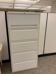 [#D12-GP35 Pic # (7)] 36"W 5-Drawer Lateral File, Putty