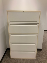 [#D12-GP35 Pic # (46)] Lateral File, 36W, 5-Drawer, Putty