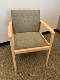 [#B8-GP35 Pic # (24)] Guest Chair, Wood, Upholstered Seat and Back, with Open Arms