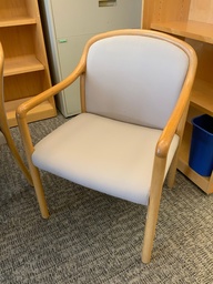 [#B8-GP35 Pic # (23)] Guest Chair, Wood, Upholstered Seat and Back, with Open Rounded Arms