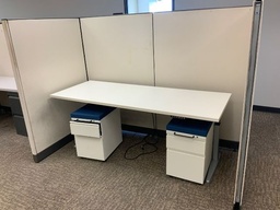 [#E10-GP33 Pic # (6)] HAT, 29x76, White Laminate Top, Grey Powered HA Bases